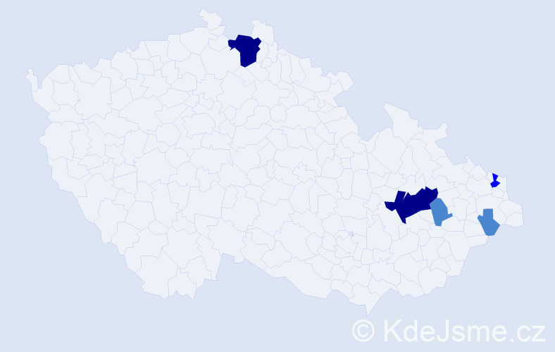 Příjmení: 'Laner', počet výskytů 10 v celé ČR