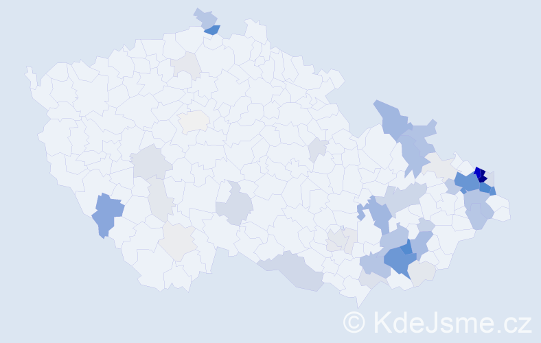 Příjmení: 'Bernatík', počet výskytů 281 v celé ČR