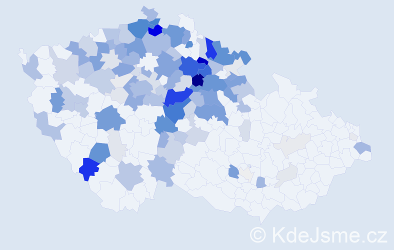 Příjmení: 'Kout', počet výskytů 506 v celé ČR