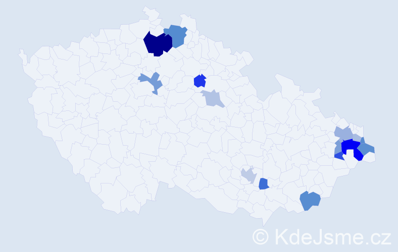 Příjmení: 'Rabatin', počet výskytů 34 v celé ČR