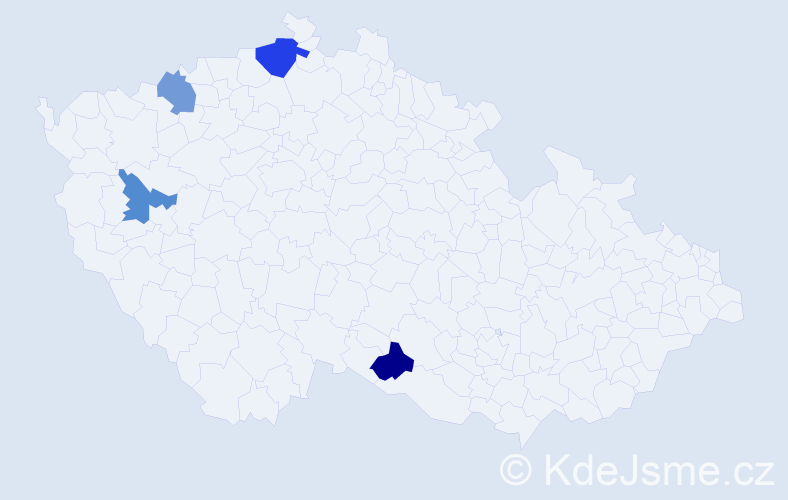 Příjmení: 'Ameti', počet výskytů 5 v celé ČR