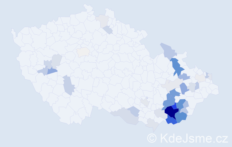 Příjmení: 'Čagánková', počet výskytů 140 v celé ČR