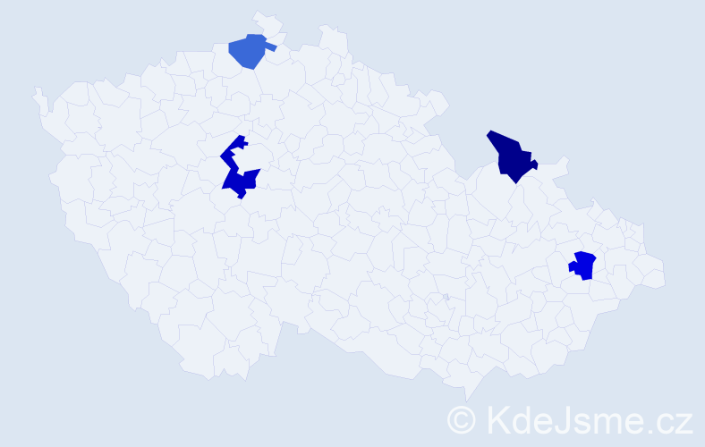 Příjmení: 'Kotris', počet výskytů 5 v celé ČR