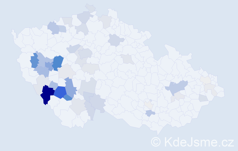 Příjmení: 'Janout', počet výskytů 159 v celé ČR