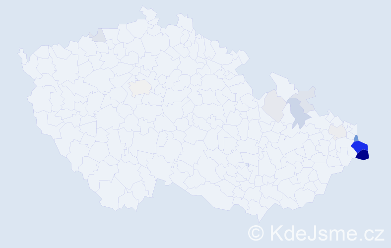 Příjmení: 'Hawliczková', počet výskytů 55 v celé ČR