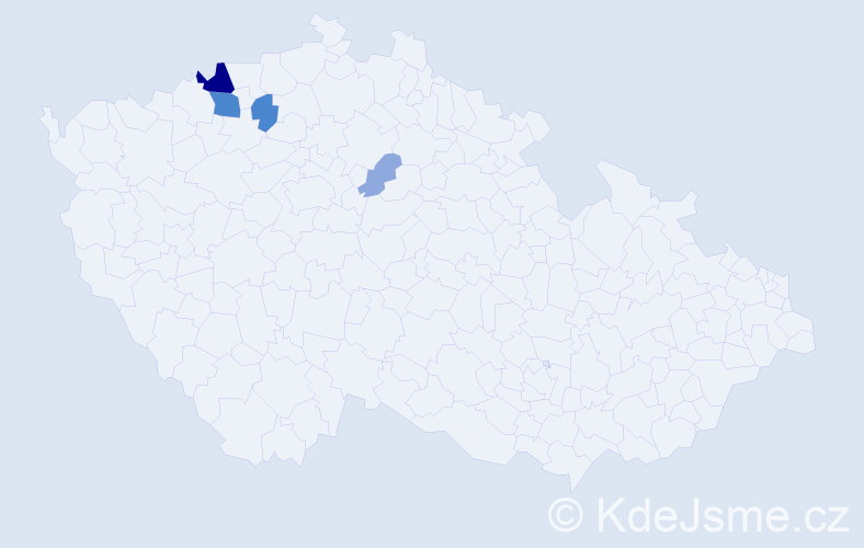 Příjmení: 'Mešová', počet výskytů 13 v celé ČR