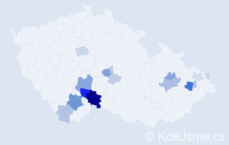 Příjmení: 'Vosolová', počet výskytů 48 v celé ČR