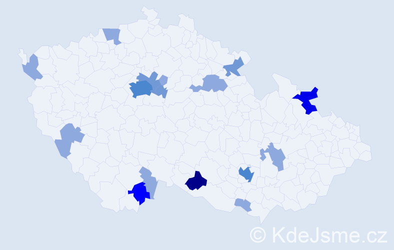 Příjmení: 'Pellová', počet výskytů 35 v celé ČR