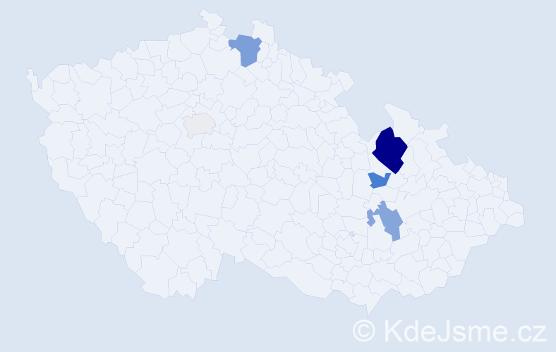 Příjmení: 'Ocilka', počet výskytů 14 v celé ČR