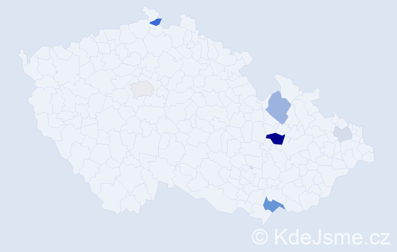 Příjmení: 'Bognarová', počet výskytů 8 v celé ČR