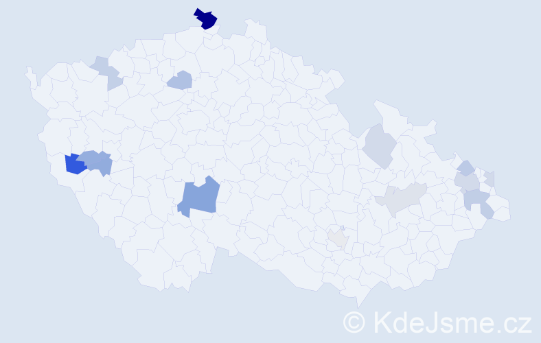 Příjmení: 'Karmanová', počet výskytů 28 v celé ČR