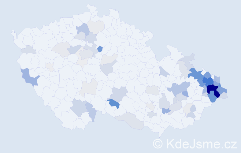 Příjmení: 'Blahut', počet výskytů 337 v celé ČR