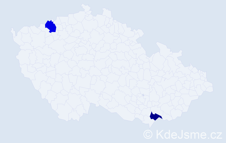 Příjmení: 'Letriková', počet výskytů 4 v celé ČR