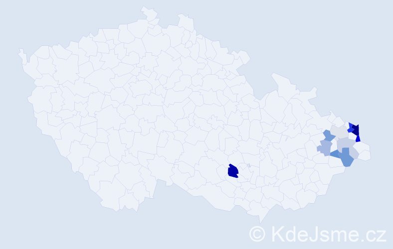 Příjmení: 'Murycová', počet výskytů 25 v celé ČR