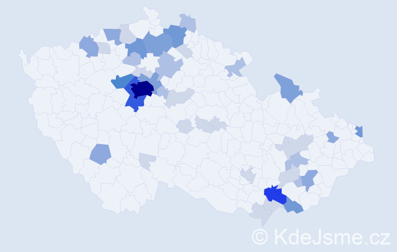 Příjmení: 'Poštolka', počet výskytů 117 v celé ČR