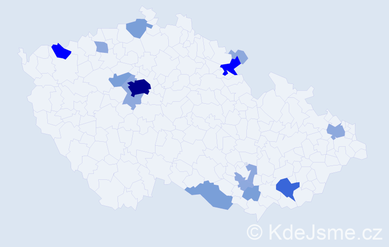 Příjmení: 'Hlušek', počet výskytů 35 v celé ČR