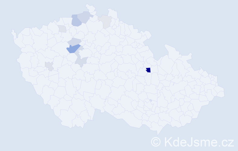 Příjmení: 'Vela', počet výskytů 27 v celé ČR