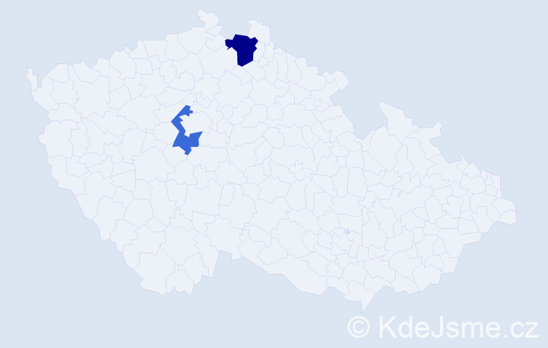 Příjmení: 'Cheveleva', počet výskytů 3 v celé ČR