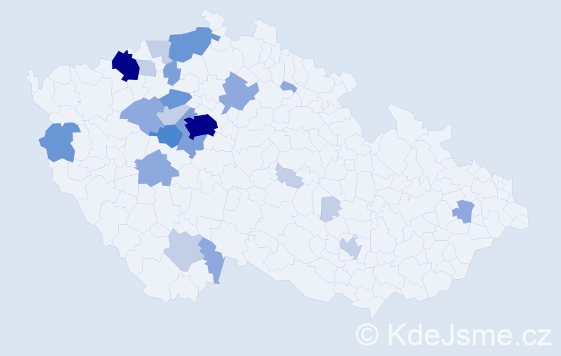 Příjmení: 'Mittelbachová', počet výskytů 68 v celé ČR