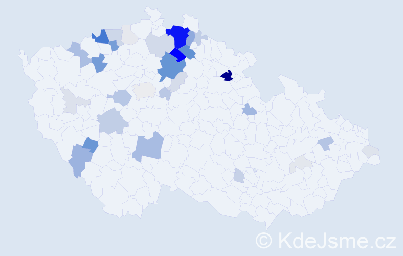 Příjmení: 'Růta', počet výskytů 132 v celé ČR