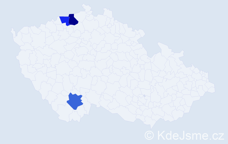 Příjmení: 'Miňková', počet výskytů 7 v celé ČR