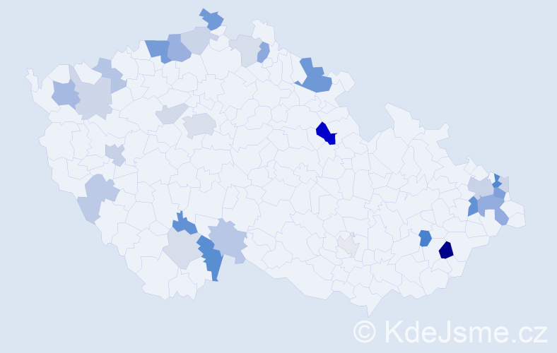 Příjmení: 'Török', počet výskytů 65 v celé ČR