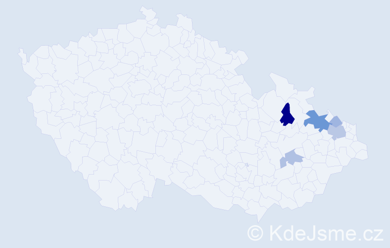 Příjmení: 'Kanovský', počet výskytů 26 v celé ČR