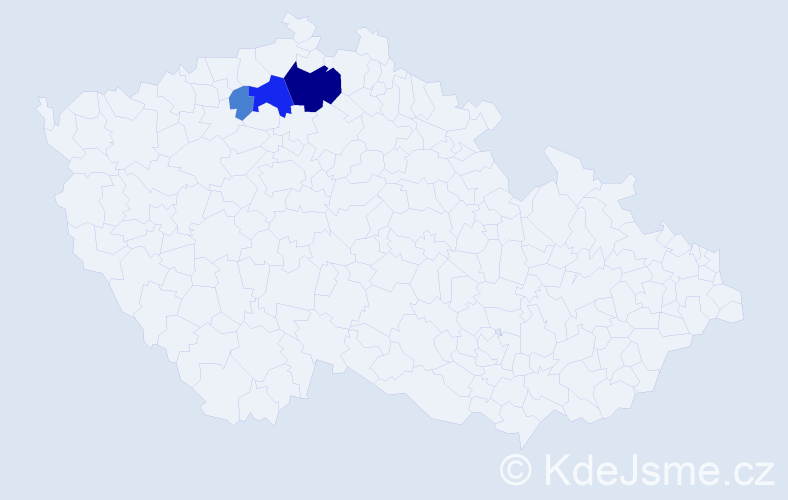Příjmení: 'Kinařová', počet výskytů 9 v celé ČR