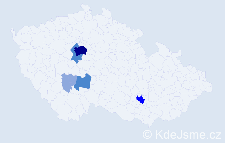 Příjmení: 'Vakočová', počet výskytů 15 v celé ČR
