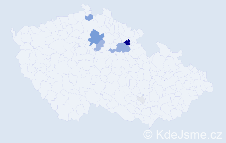 Příjmení: 'Kudyvejsová', počet výskytů 13 v celé ČR