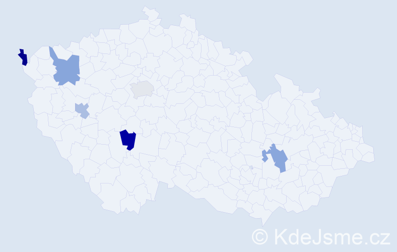 Příjmení: 'Zubač', počet výskytů 6 v celé ČR
