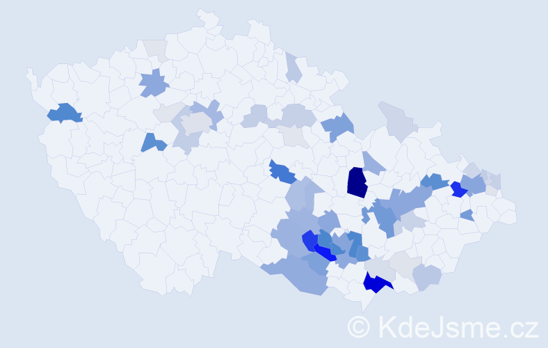 Příjmení: 'Čechovská', počet výskytů 190 v celé ČR