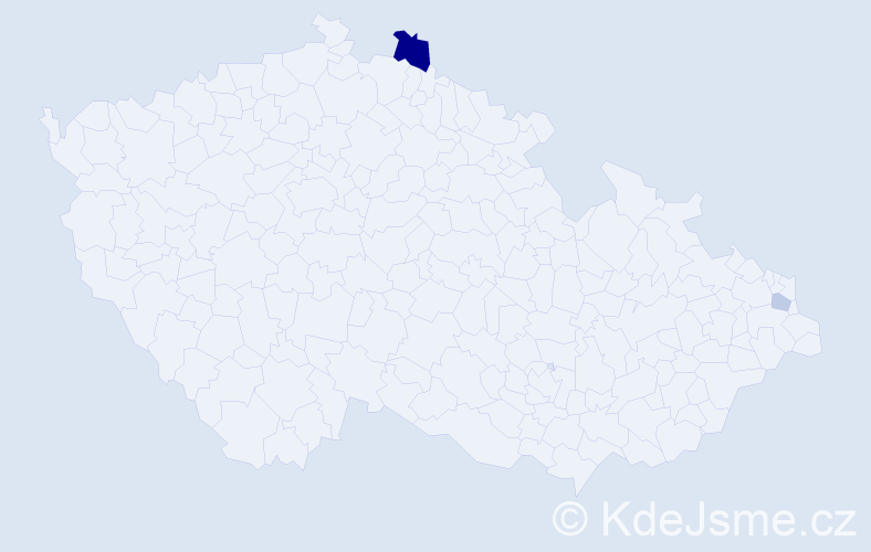 Příjmení: 'Žuderová', počet výskytů 4 v celé ČR