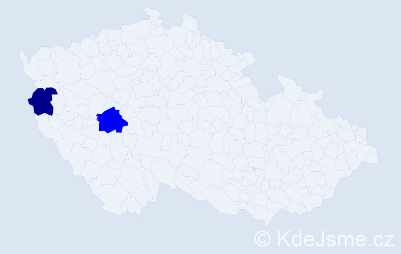 Příjmení: 'Kolofová', počet výskytů 3 v celé ČR