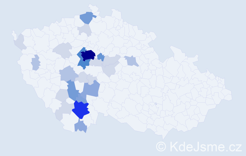 Příjmení: 'Sobíšková', počet výskytů 77 v celé ČR