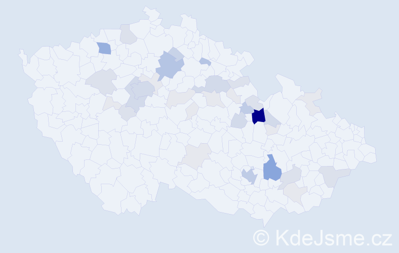 Příjmení: 'Hajzler', počet výskytů 135 v celé ČR