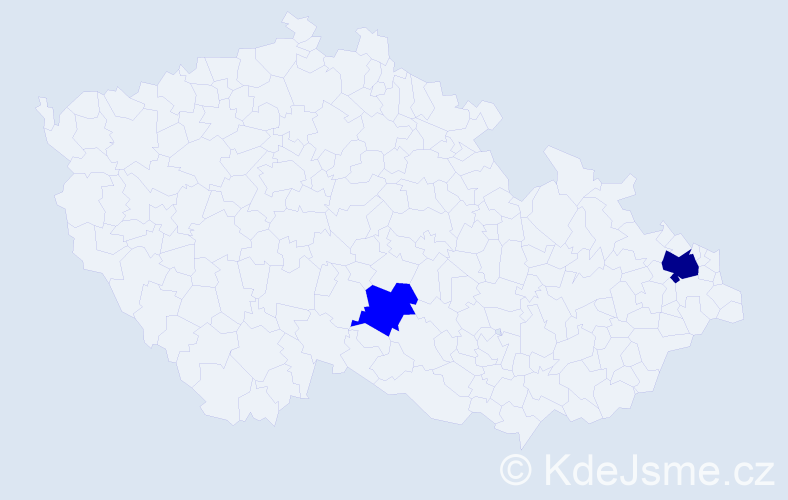 Příjmení: 'Penhaker', počet výskytů 5 v celé ČR