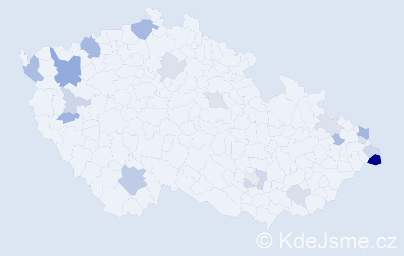 Příjmení: 'Juhasz', počet výskytů 37 v celé ČR
