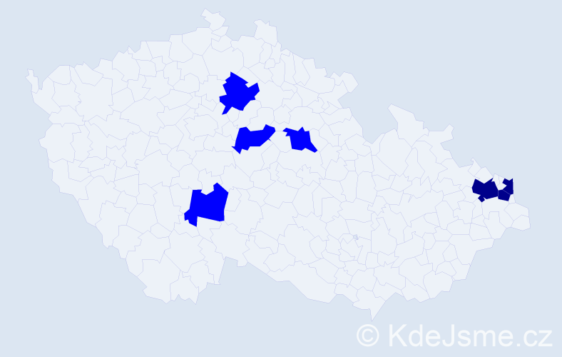 Příjmení: 'Platko', počet výskytů 10 v celé ČR