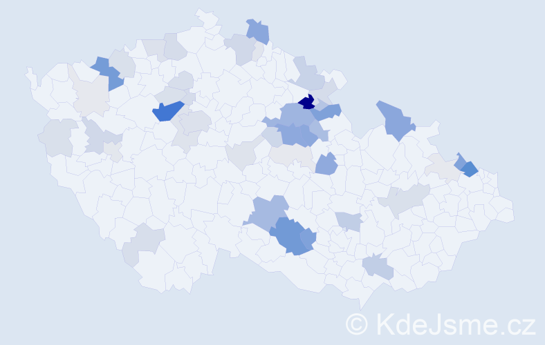 Příjmení: 'Velcová', počet výskytů 181 v celé ČR
