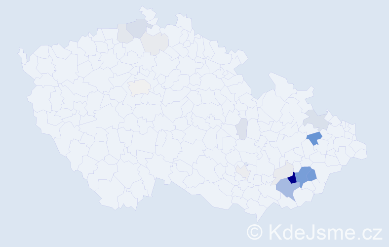 Příjmení: 'Vičánek', počet výskytů 79 v celé ČR