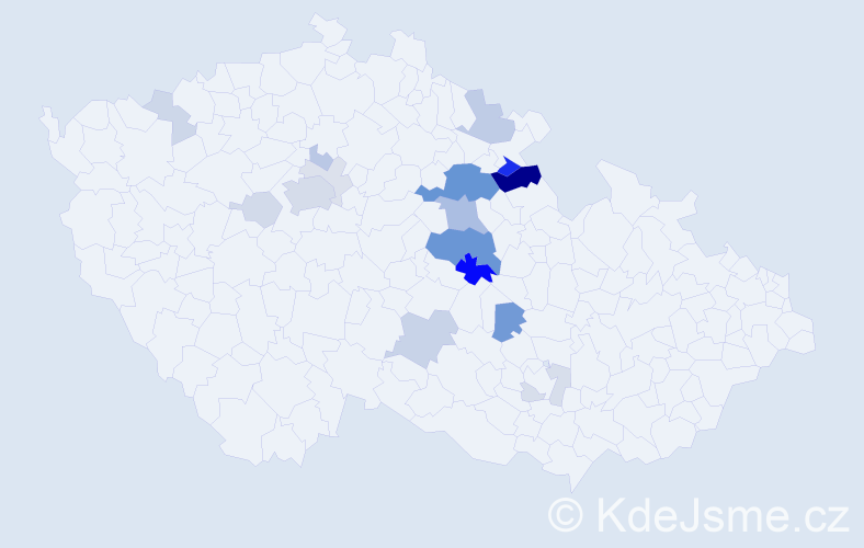 Příjmení: 'Doucek', počet výskytů 61 v celé ČR