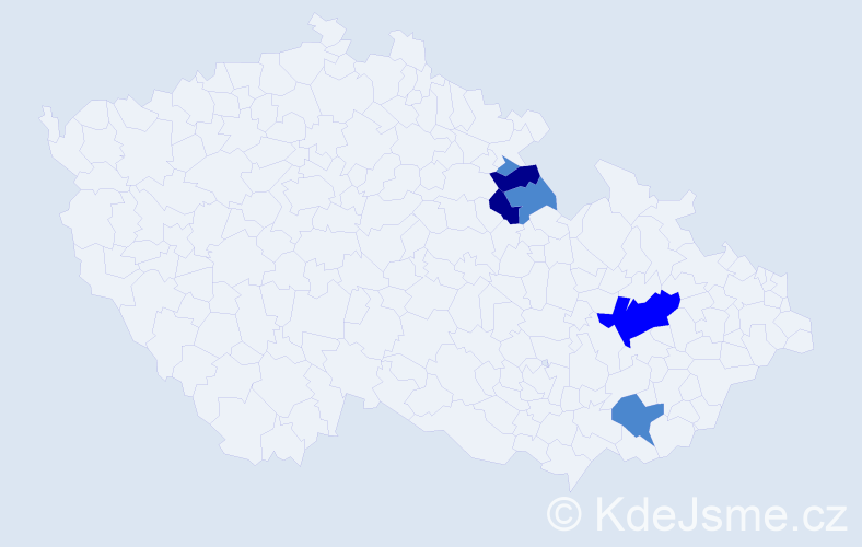 Příjmení: 'Toucová', počet výskytů 11 v celé ČR