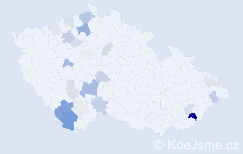 Příjmení: 'Majerik', počet výskytů 59 v celé ČR