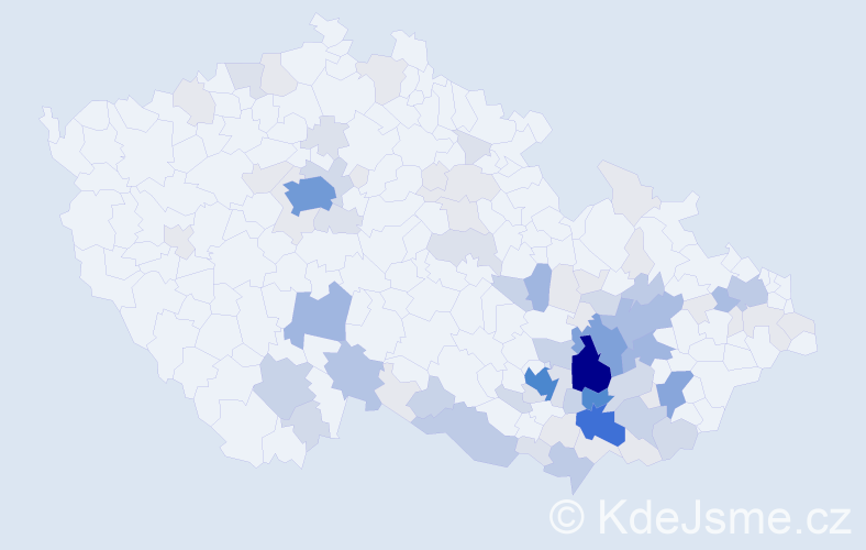 Příjmení: 'Slezáček', počet výskytů 307 v celé ČR