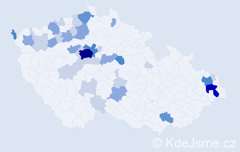 Příjmení: 'Čerňanská', počet výskytů 100 v celé ČR