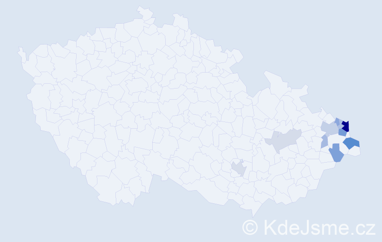 Příjmení: 'Mrajca', počet výskytů 29 v celé ČR