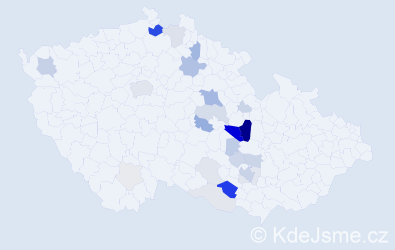 Příjmení: 'Klodnerová', počet výskytů 87 v celé ČR