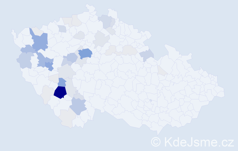 Příjmení: 'Křivanec', počet výskytů 205 v celé ČR