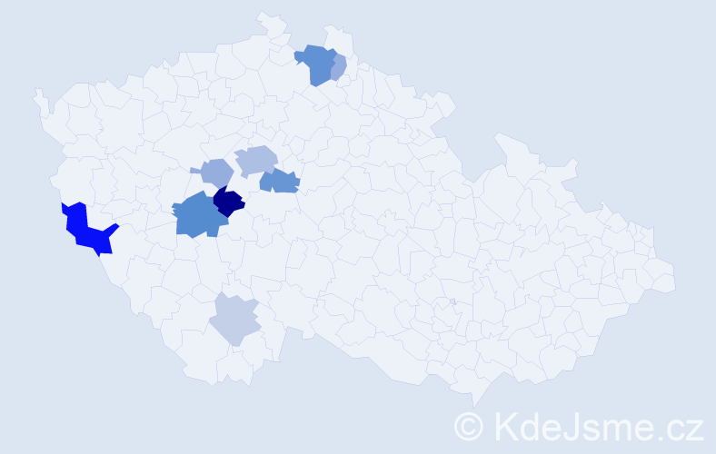 Příjmení: 'Plzenská', počet výskytů 26 v celé ČR